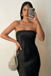 Leila black slip dress