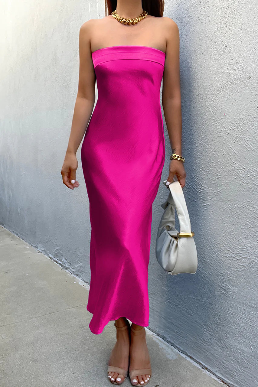 Leila fuchsia slip dress