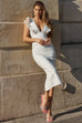 Prezman white midi dress